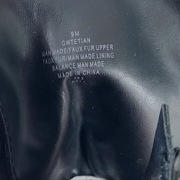 Guess Tetian Black Leather Faux-Fur Lace-Up Stiletto Heeled Boots Women's 9 NWT - Picture 12 of 16